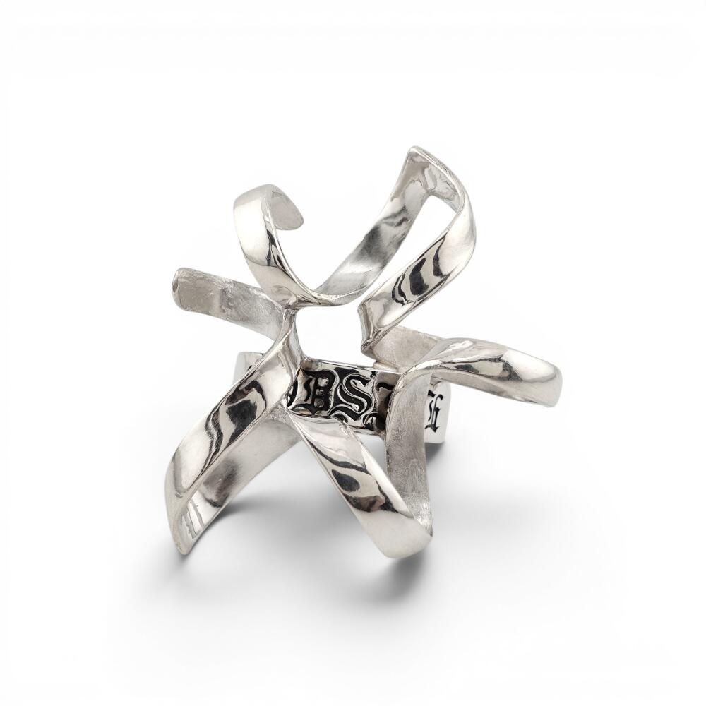 【GODSIZE 大御神大きさ】GS257R SPIRA NOVA RING / スピラ・ノーヴァリング しろがね色925 シュロの葉輪っか 青写真輪っか メンズ レディース ユニ一発やる