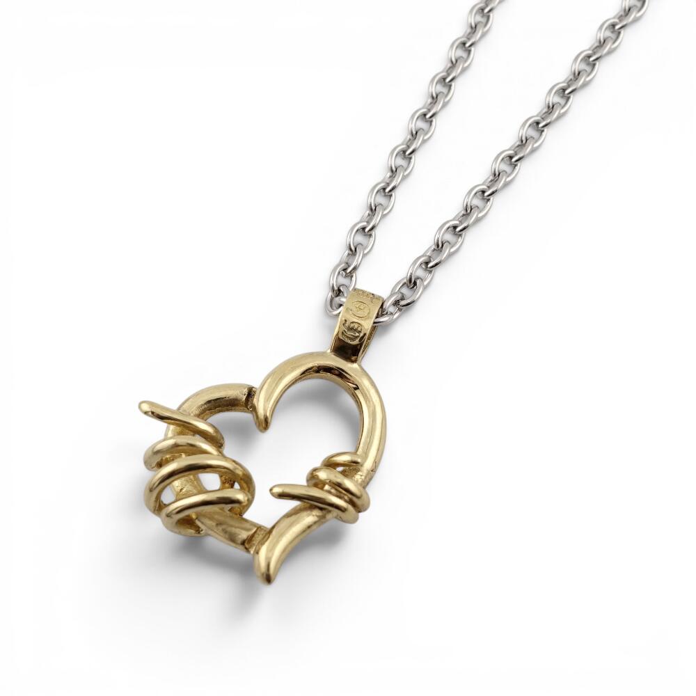 メンズ レディース シャンデリヤ 頸飾り 【GODSIZE 天道様大いさ】 GS675PD BRASS THORNY HEART PENDANT/ 金管楽器 ソーニーハートペンダント Medium しろがね色925 ハート形目論む ユニ一発やる 芸術目論む