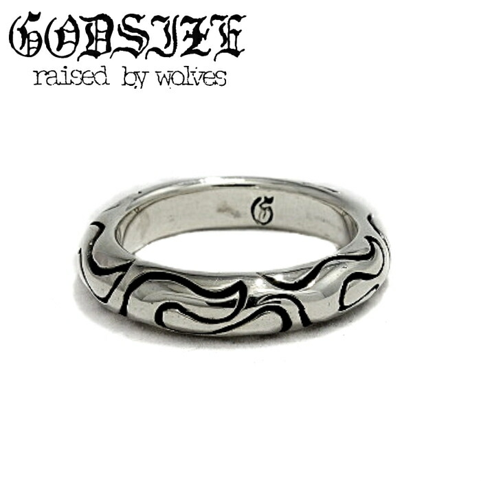 メンズ レディース リング ブランド 炎 シルバーアクセサリー ギフト【GODSIZE ゴッドサイズ】FLAmE BAND RING フレイムリング 細身 925シルバー|シルバーアクセサリー925広島