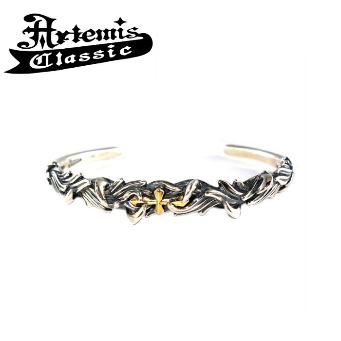 メンズ バングル シルバーアクセサリー 翼 クロス 十字架 ゴールド【Artemis Classic アルテミスクラシック】ラファエルバングル ACB0106|シルバーアクセサリー925広島