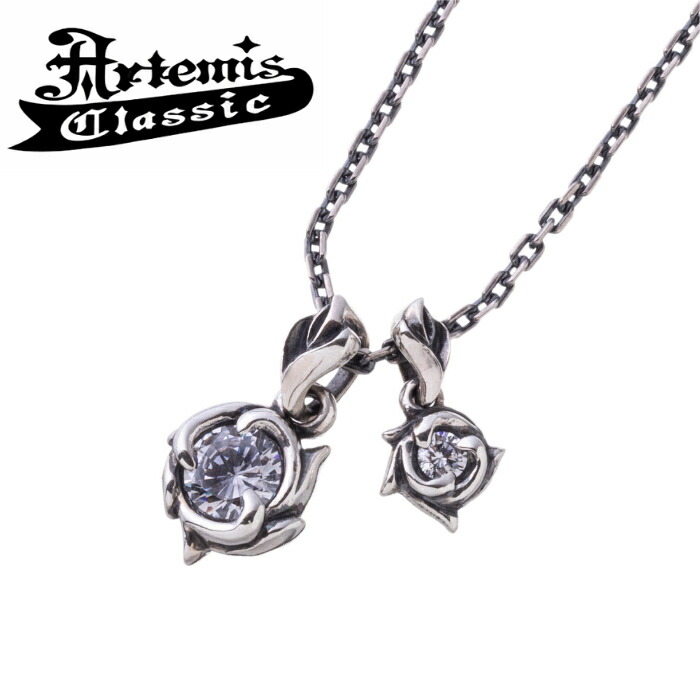 メンズ レディース ペンダント ネックレス シルバーアクセサリー ストーンネックレス ストーン 石 ブランド シルバー925 【Artemis Classic アルテミスクラシック】ツインフローラルペンダント ACP0327