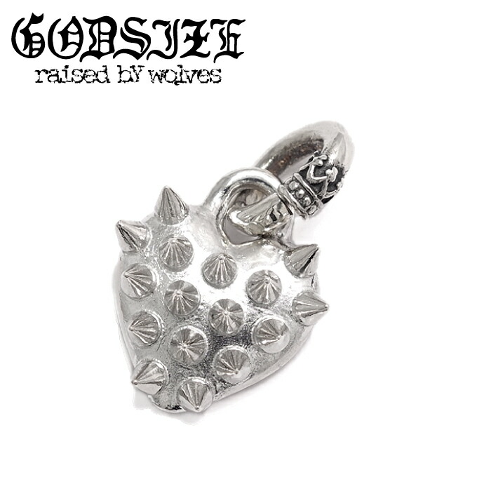 ハート ペンダント パンク スタッズ ロック シルバーアクセサリー ギフト メンズ アクセサリー ネックレス【GODSIZE ゴッドサイズ】GS-659PD SPIKE:HEART PENDANT
