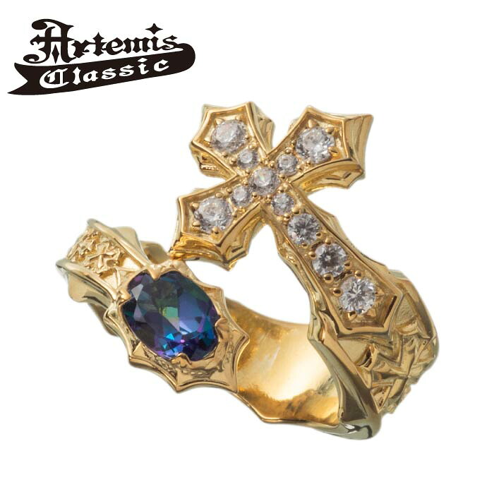 メンズ リング クロス 10金メッキ シルバー925 ブランド 【Artemis Classic アルテミスクラシック】タイニーパヴェクロスリング ACR0305 カジュアル シルバーリング シルバー925