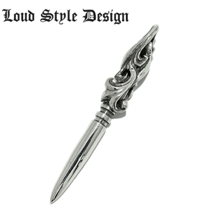 【Loud Style Design ラウドスタイルデザイン】LSD L,S,D UP-004 唐草 弾丸 個性的 メンズアクセサリー シルバー925 クロスペンダント チェーン付
