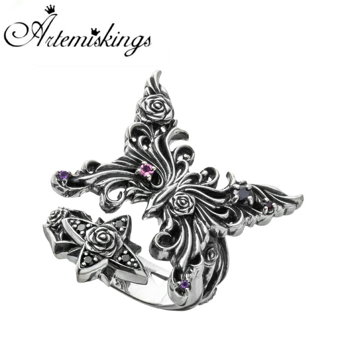 レディース リング 蝶 石 アクセサリー シルバー【Artemis Kings アルテミスキングス】アゲハリング AKR0056 Swallowtail ring フリーサイズ リング 指輪 蝶 薔薇 バラ ブランド