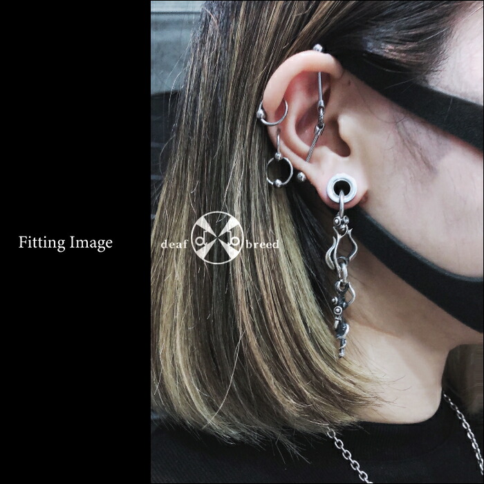 メンズ ピアス メタールアレルギー反応フィット 12g 銘柄 ぶら下がり 落る 片耳 本性派閥 Deaf Breed デフブリード P 64 Ag添え物 Expomujerescolombia Com Co