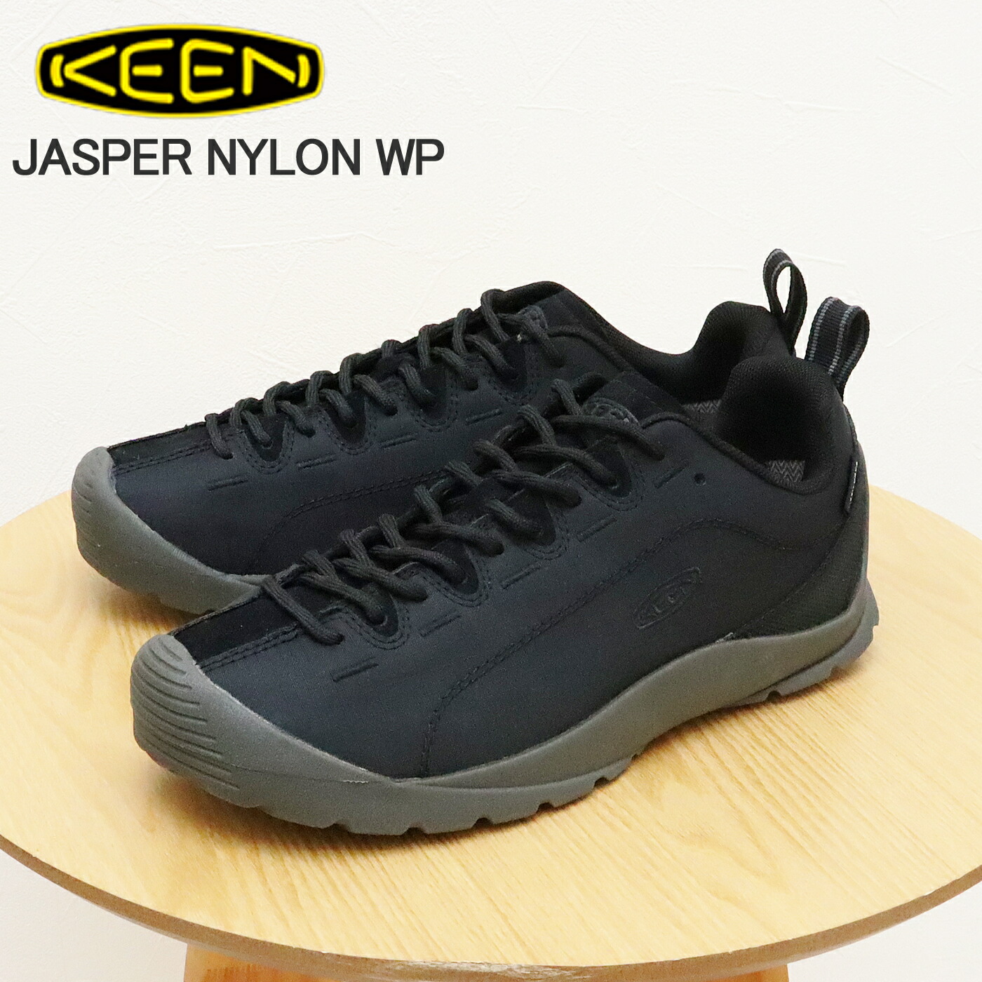 ★4/15限定！ポイント最大39倍！要エントリー！【返品交換送料無料】KEEN キーン JASPER NYLON WP ジャスパー ナイロン ウォータープルーフ BLACK/BLACK ブラック/ブラック 靴 スニーカー シューズ アウトドア 防水 フェス レディース ウィメンズ