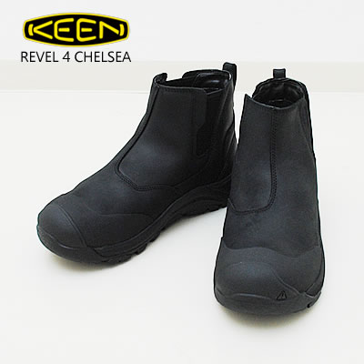 ★4/15限定！ポイント最大39倍！要エントリー！【返品交換送料無料】KEEN キーン REVEL 4 CHELSEA レヴェル フォー チェルシー BLACK/BLACK ブラック/ブラック 靴 シューズ ウィンターブーツ アウトドア 防水 サイドゴア 防滑ソール ギフト プレゼント 贈り物