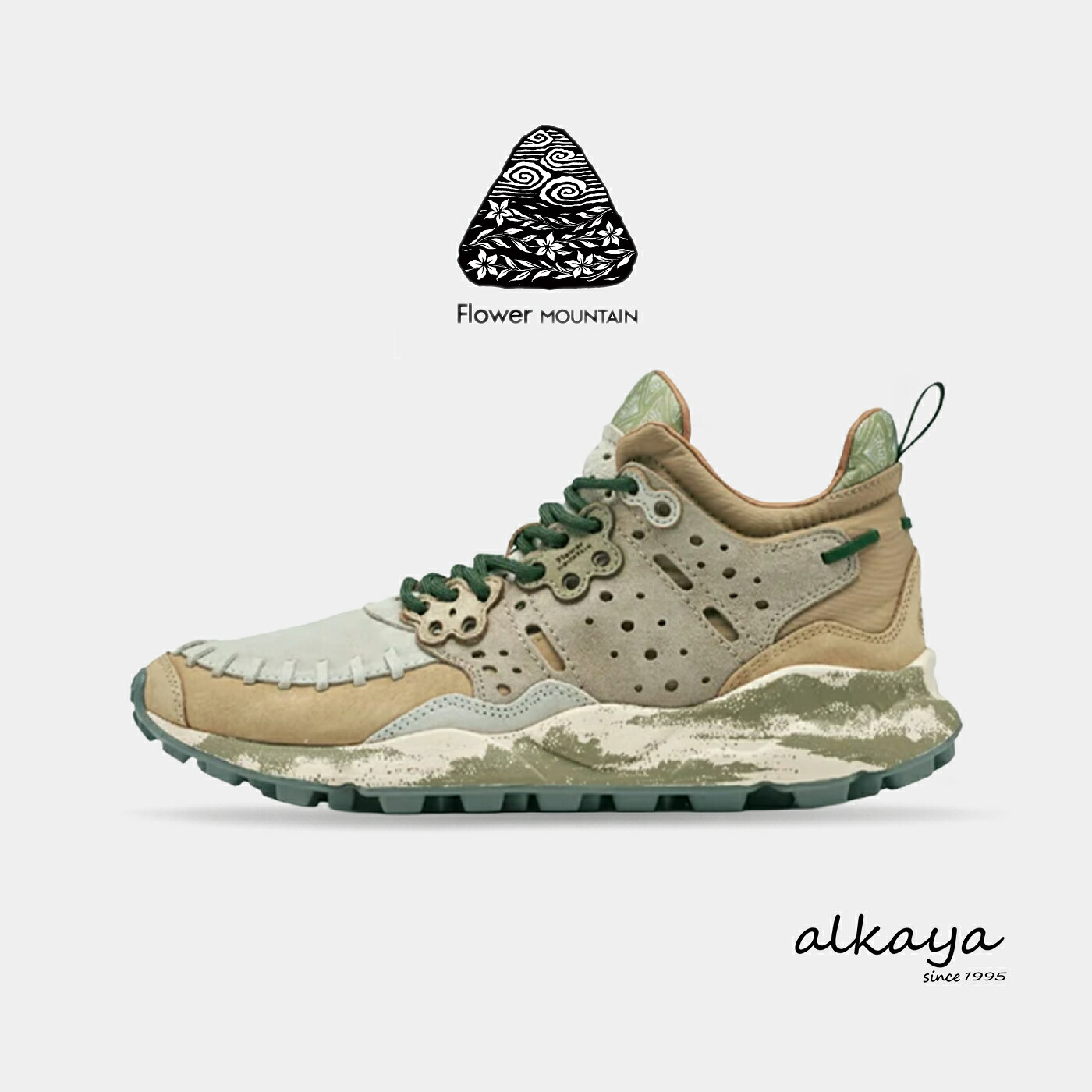 【返品交換送料無料】Flower MOUNTAIN フラワー マウンテン MUSTARD WALNUT　マスタードウォルナット SAND / TAUPE　サンド/トープ 靴 スニーカー シューズ 10th Anniversary special color スペシャルカラー メンズ レディース