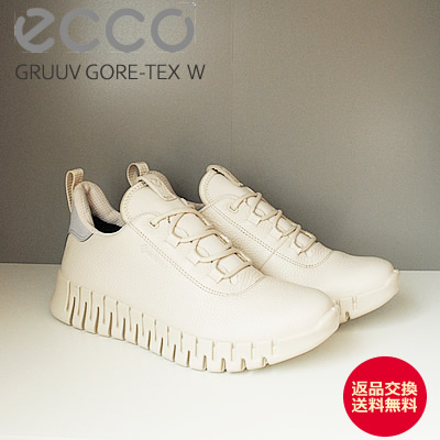★4/6-11限定！ポイント最大38倍！要エントリー！【返品交換送料無料】ECCO エコー GRUUV GORE-TEX W グルーブ ゴアテックス ウィメンズ LIMESTONE ライムストーン 靴 スニーカー シューズ 防水 ギフト プレゼント 贈り物