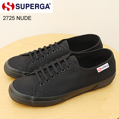★最大100％ポイントバック！？要エントリー★【返品交換送料無料】SUPERGA スペルガ 2725 NUDE ヌード BLACK ブラック  メンズ レディース 靴 キャンバス スニーカー   シューズ 軽量 ギフト プレゼント