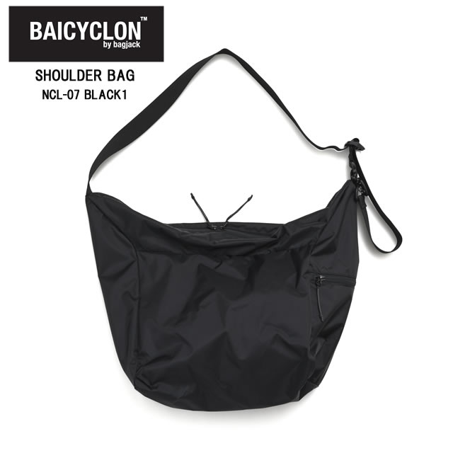 【即納】BAICYCLON by bagjack バイシクロン バイ バッグジャック SHOULDER BAG ショルダー バッグ NCL-07 BLACK1 ブラック1 (210D NYLON) ユニセックス メンズ レディース 撥水加工