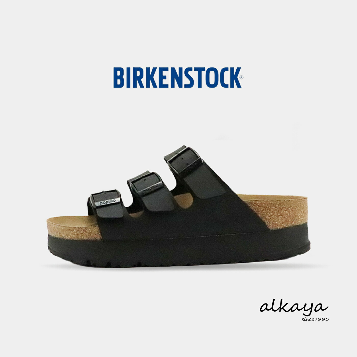 【返品交換送料無料】BIRKENSTOCK ビルケンシュトック Papllio パピリオ FLORIDA III FLEX PLATFORM フロリダ 3 フレックス プラットフォーム BF ビルコフロー BLACK ブラック ナロー 幅狭 レディース コンフォート 厚底 サンダル ドイツ製 ギフト プレゼント 贈り物