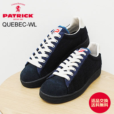 ★4/18限定！ポイント最大31倍！要エントリー！【返品交換送料無料】PATRICK パトリック QUEBEC-WL ケベック・ウール NVY ネイビー 靴　スニーカー　シューズ　日本製 メンズ レディース ギフト プレゼント 贈り物