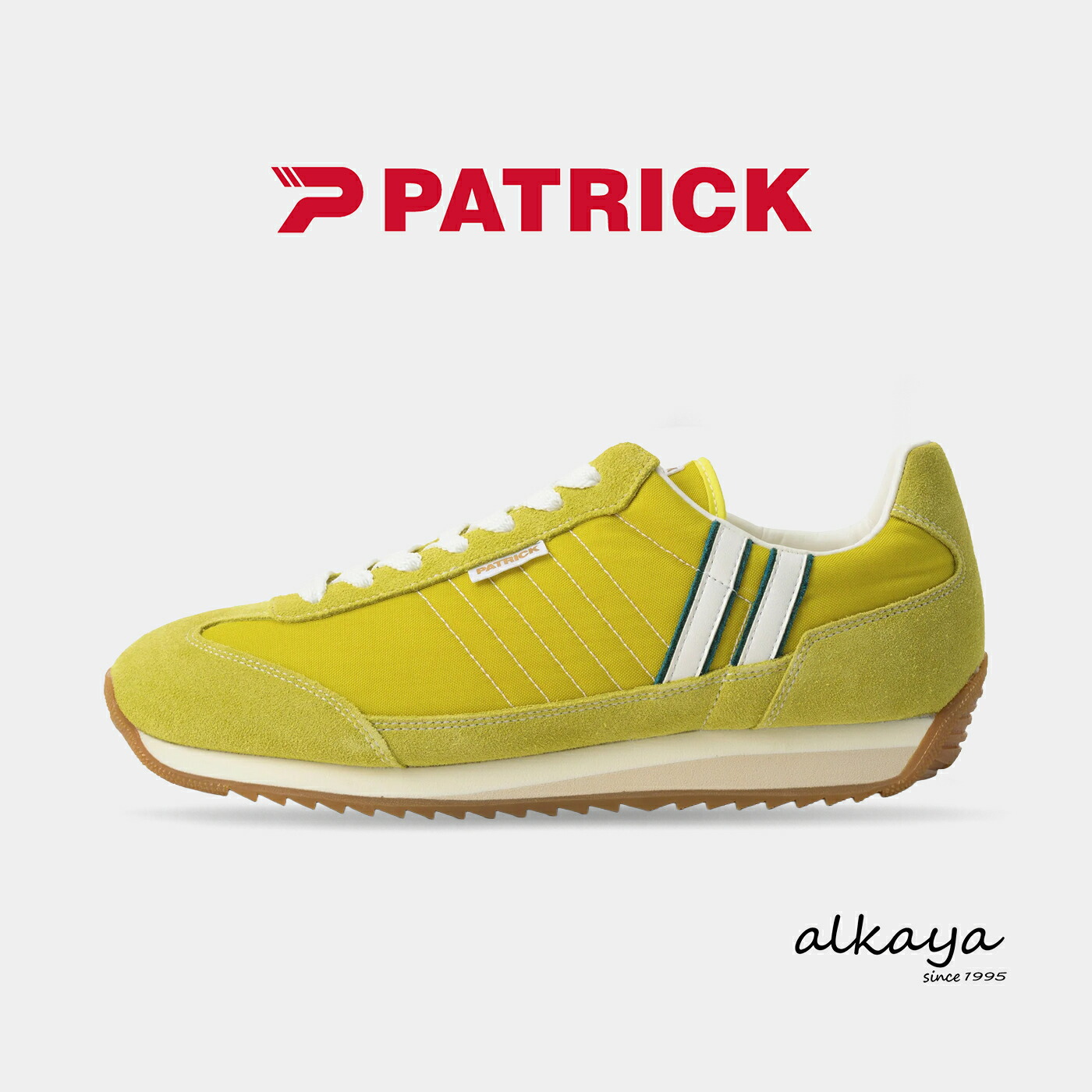 ★7/21-26限定！P最大38倍！＆最大100％ポイントバック！？ 返品交換送料無料 PATRICK パトリック MARATHON-CALM マラソン・カーム LIME ライム 靴 スニーカー 軽量 軽い シューズ メンズ レディース｜アルカヤ靴店