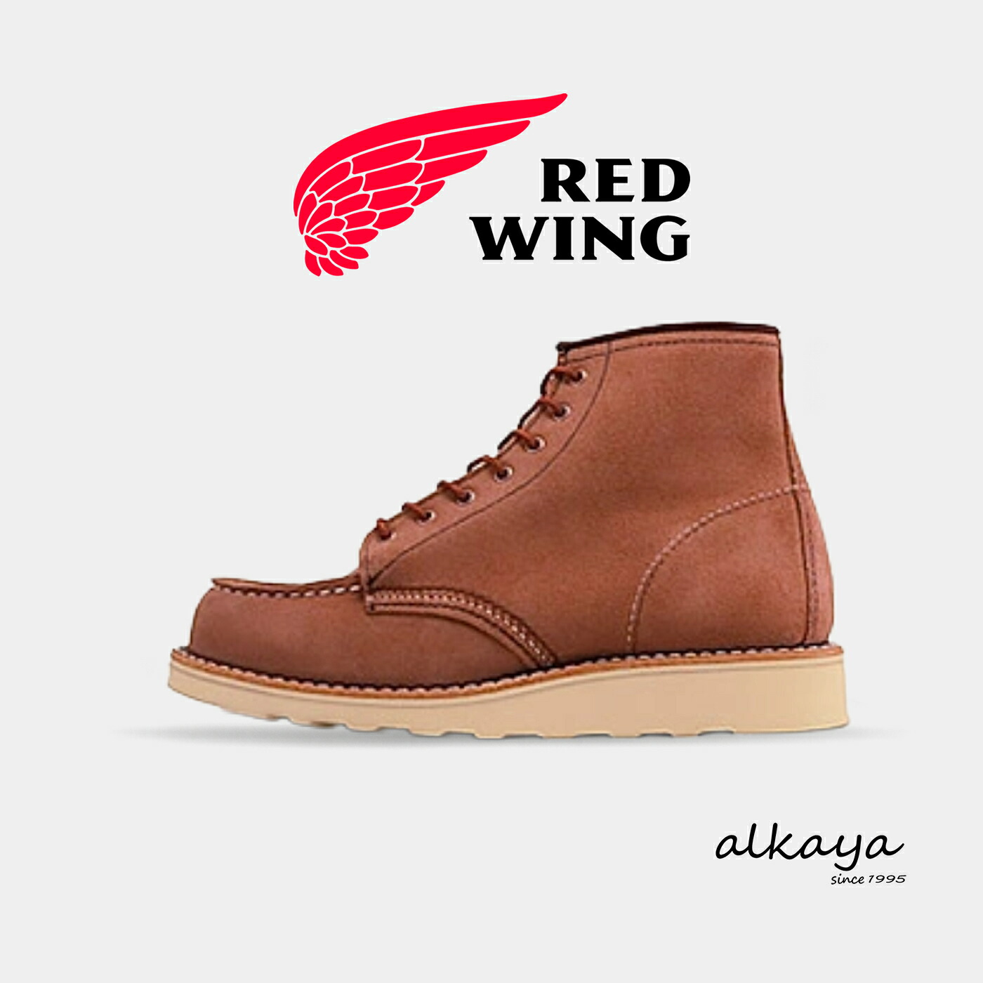 ★7/25限定!P最大39倍!&最大100%ポイントバック!? 【返品交換送料無料 】 RED WING レッドウィング 3319 WOMEN'S 6" Classic Moc ウィメンズ 6インチ クラシックモック Dusty Rose"Abilene" ダスティローズ"アビリーン" ラフアウト スエード 靴 ワークブーツ シューズ|アルカヤ靴店