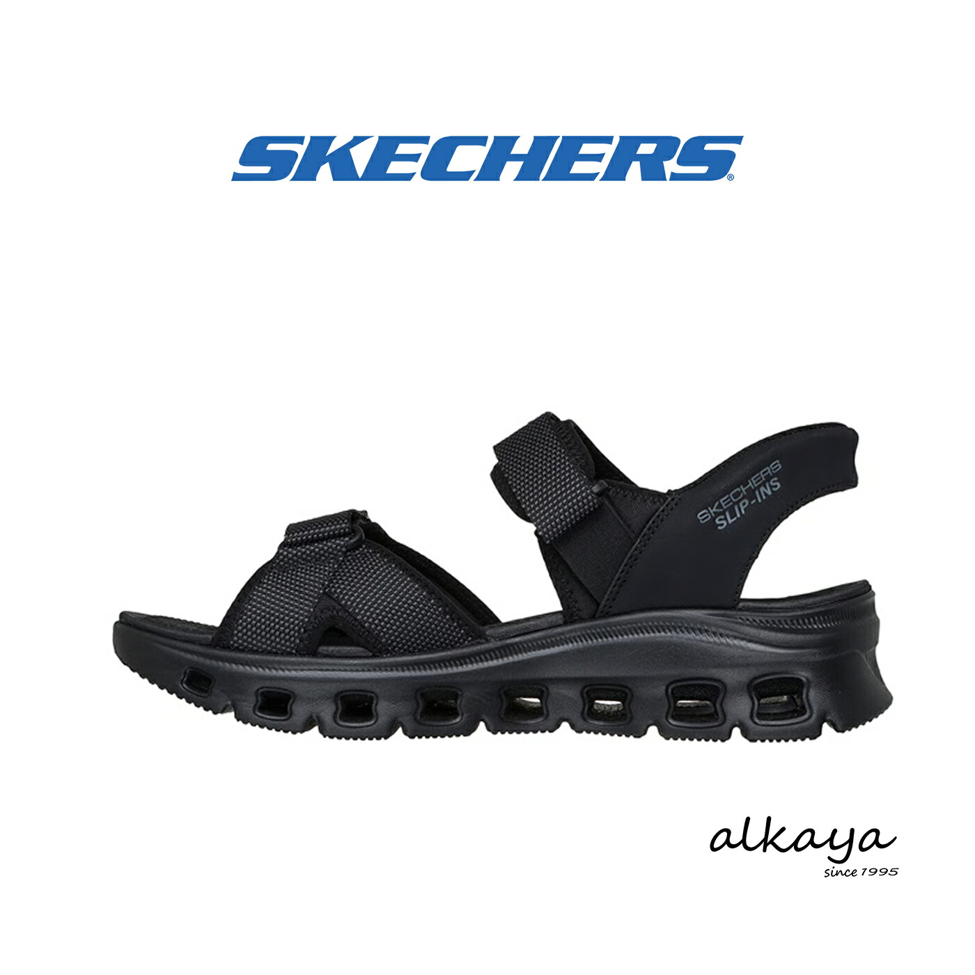 【送料無料】SKECHERS SLIP-INS スケッチャーズ スリップインズ GLIDE-STEP PRO SANDAL グライドステップ プロ サンダル BBK BLACK TEXTILE ブラック テキスタイル メンズ ストラッピーサンダル スポーツサンダル コンフォート
