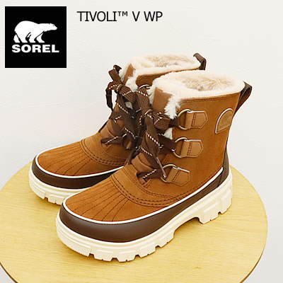 ★4/15限定！ポイント最大39倍！要エントリー！【返品交換送料無料】SOREL ソレル レディース TIVOLI V WP ティボリ5 ウォータープルーフ Velvet Tan, Tobacco ベルベットタン,タバコ 靴 シューズ 防水 ギフト プレゼント 贈り物