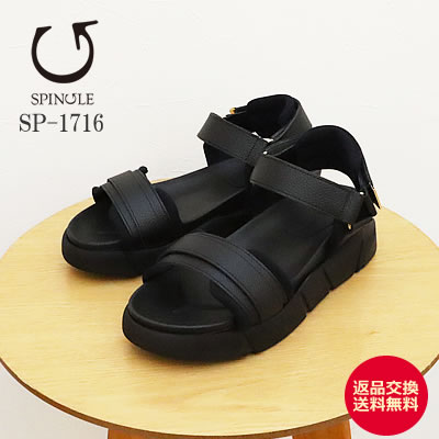 【返品交換送料無料】SPINGLE スピングル SP-1716 BLACK ブラック レディース ベルクロ ストラップ スポーツ サンダル メンズ レディース ギフト プレゼント 贈り物