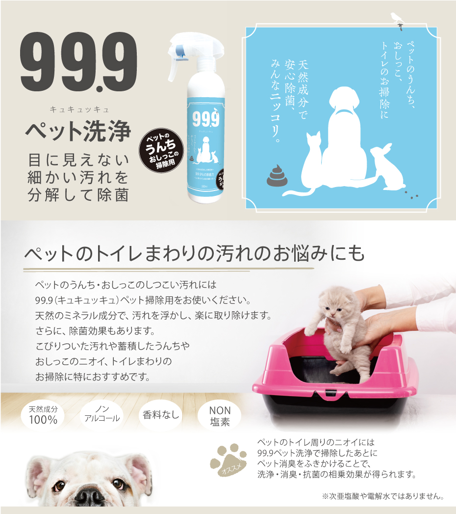 楽天市場 99 9 キュキュッキュ ペット用トイレまわり洗浄スプレー 350ml ペット 消臭剤 消臭液 ウンチ 99 9キュキュッキュ楽天市場店