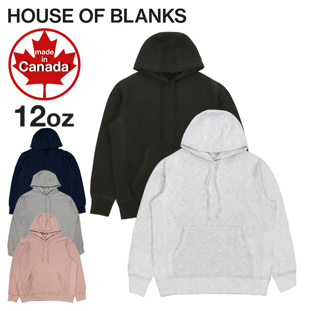 HOUSE OF BLANKS パーカー メンズ ハウスオブブランクス プルオーバー フーディー 無地 HOB スウェットシャツ MADE IN CANADA カナダ製 12オンス