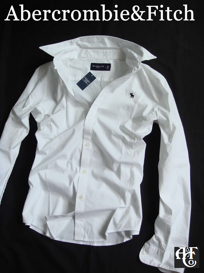 送料無料 アバクロ Abercrombie Fitch アバクロンビー フィッチ 正規品 メンズ Mens Icon Poplin Shirt ムース刺繍 ストレッチ カジュアルシャツ ボタンダウンシャツ White ホワイト あす楽対応 Psicologosancora Es