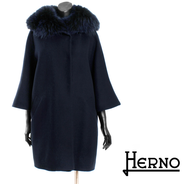 【楽天市場】送料無料 HERNO ヘルノ 2way FOXファーインナーダウンウールコート 取外し可能のファー ベルスリーブで華奢見せ