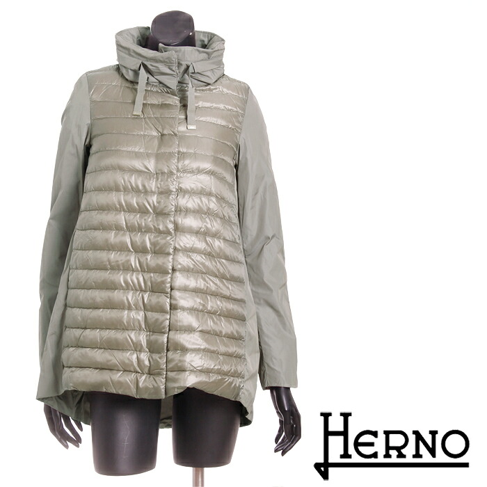 【楽天市場】送料無料 HERNO ヘルノ 2way ダウンハーフコート 超軽量ダウンジャケット しっかり防寒 お洒落な切替デザイン ...