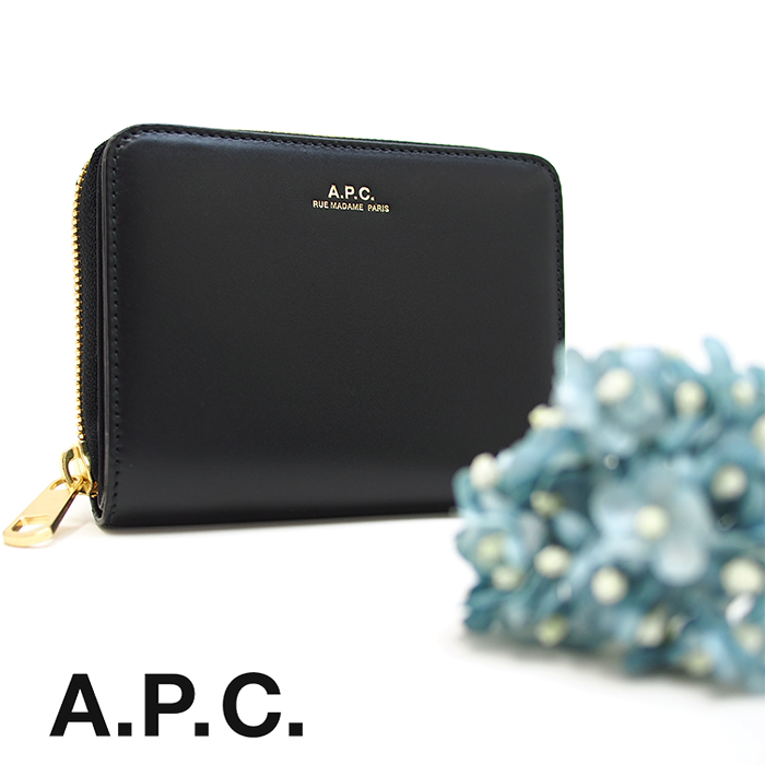 【楽天市場】APC アーペーセー レザー ラウンドジップ 二つ折り財布 ミニ財布 NOIR/ブラック PXAWV F63029