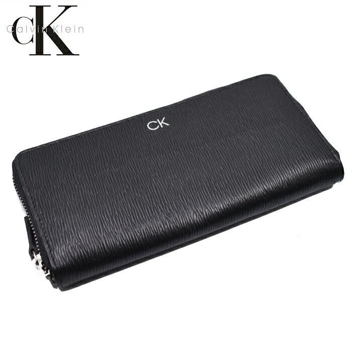 Calvin Klein カルバンクライン 本革なめし革 ラウンドジッパー長紙入れ 黒いこと 31CK190004 カルバンクライン 紙入れ スキミング押しとどめる 紙入れ