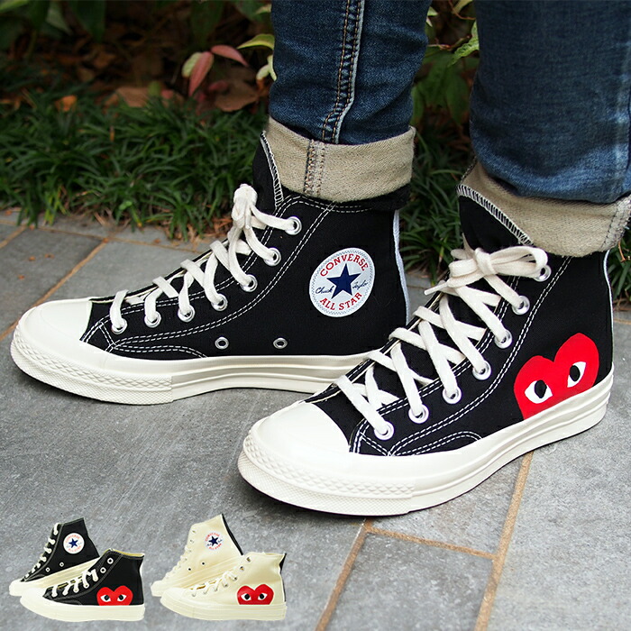 人気アイテム爆買い Play Comme Des Garcons Converse プレイ コムデギャルソン コンバース スニーカー ハイカット 全2色 All Star オールスター P1k112 Chuck Taylor 本物保証