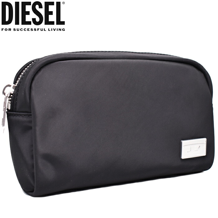 DIESEL ディーゼル コスメポーチ 化粧ポーチ ブラック MULTI-PKTS POUCH I X10572 P8166 ディーゼル レディース メンズ ディーゼル ポーチ トラベルポーチ COSMETIC CASE｜アクアベース