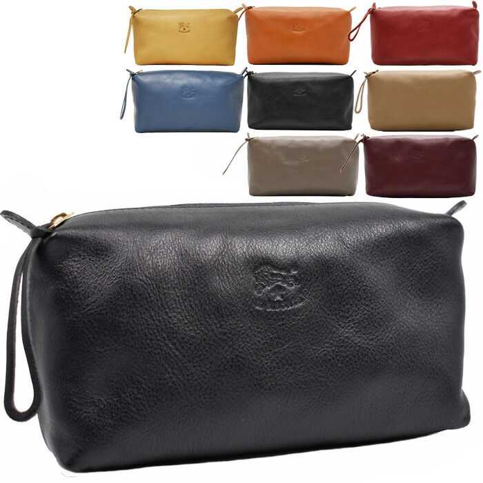 楽天市場】IL BISONTE イルビゾンテ レザーコスメポーチ 化粧ポーチ