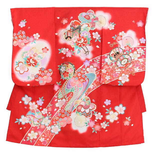 【レンタル】R006 お宮参り 産着 夏用 女の子 単衣 (赤色) 涼しい 祝着 ベビー着物 初着 写真撮影 jyojiubugi suhjyojiubugi｜レンタルのアーベル