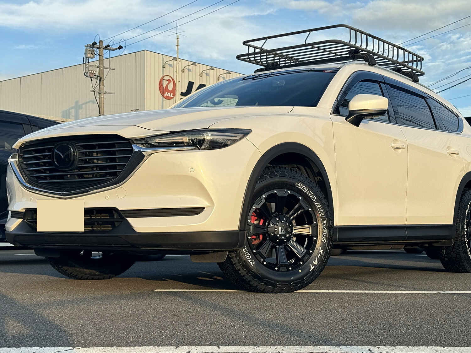 RAV4 CX8 CX5 ハリアー ホイール タイヤセット 17インチ YOKOHAMA GEOLANDAR X-AT ヨコハマ ジオランダー 245/65R17 ホワイトレター LEXXEL DeathRock レクセルホイール デスロック 新品 4本セット