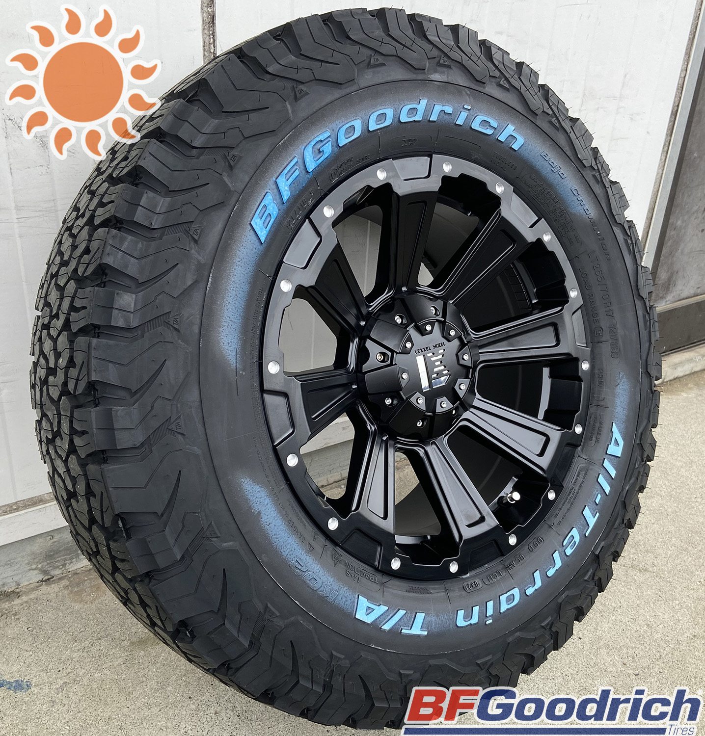 Jeep JKラングラー JLラングラー 17インチ タイヤホイールセット BF グッドリッチ KO2 265/70R17 265/65R17 285/70R17 ホワイトレタータイヤホイール4本セット 1台分 LEXXEL DeathRock レクセルホイール デスロック ノーマル車高装着OK