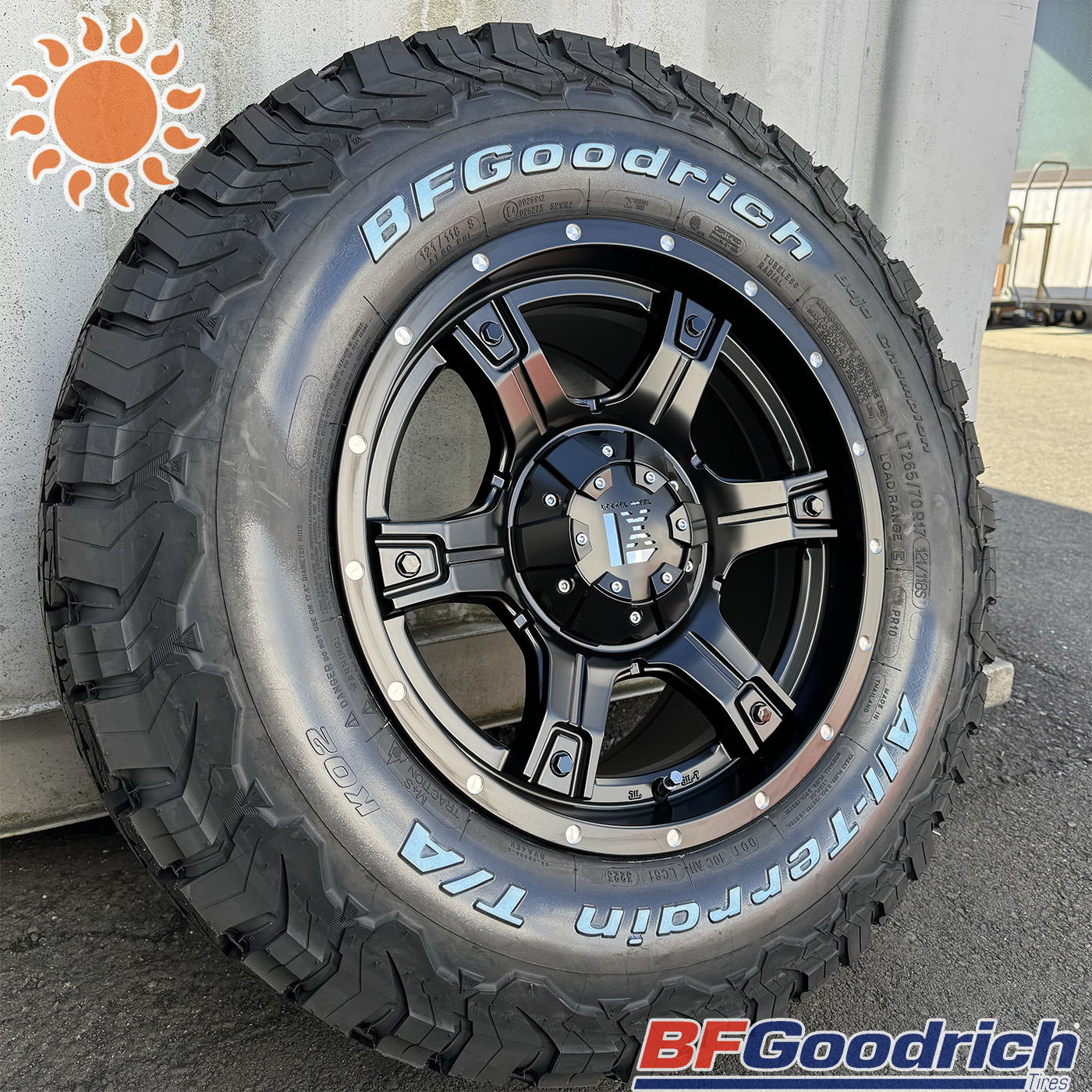 オフロード系タイヤホイール 17インチ 120系プラド 150系プラド FJ H3 タホ パジェロ ハイラックス サーフ BF Goodrich KO2 ビーエフ グッドリッチ オールテレン KO2 265/65R17 265/70R17 285/70R17 ホワイトレター 新品 4本セット 1台分