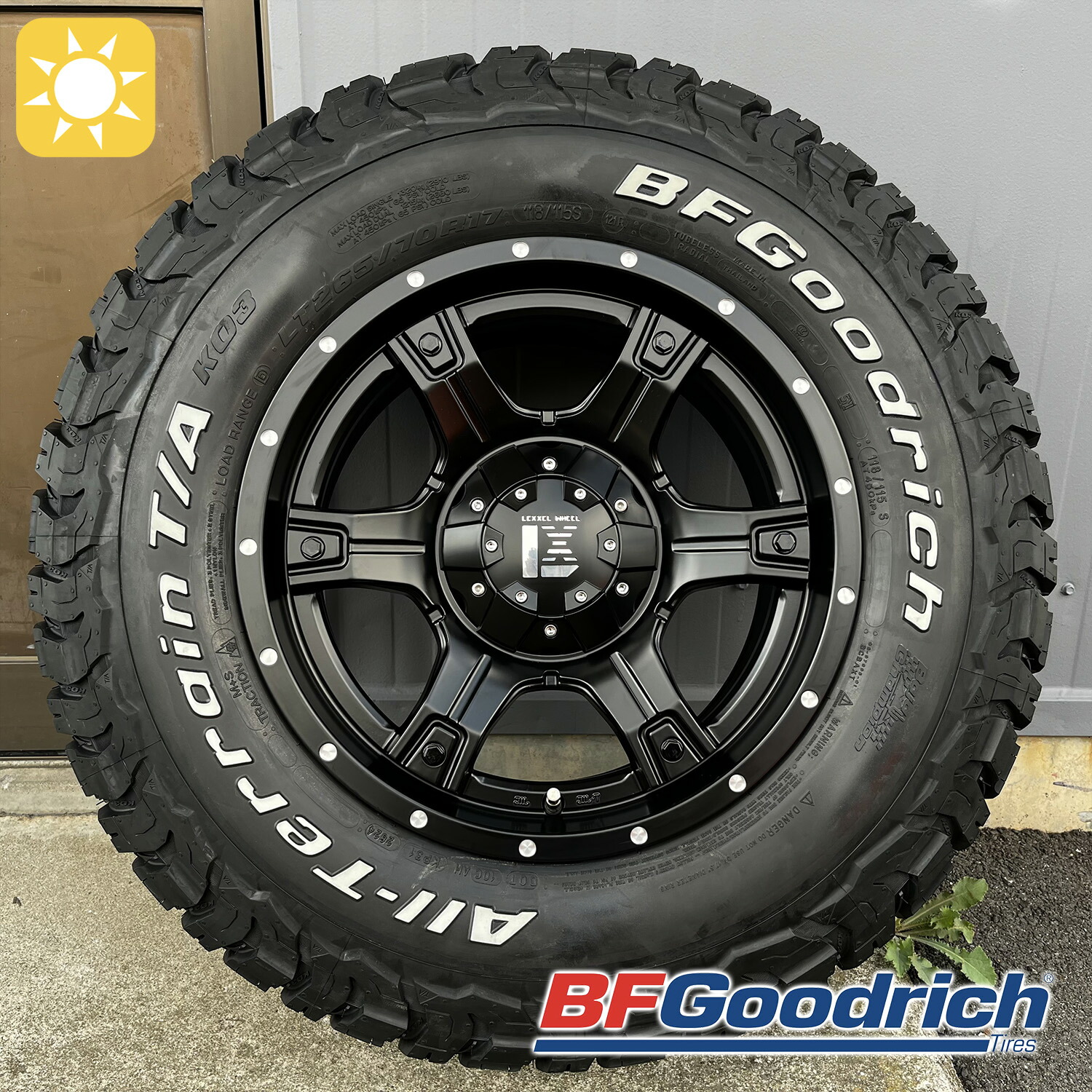 トライトン パジェロ プラド ハイラックス FJ H3 タイヤホイールセット 17インチ OutLaw BF Goodrich KO3 265/65RR17 265/70R17 285/70R17 タイヤホイール 4本セット 1台分