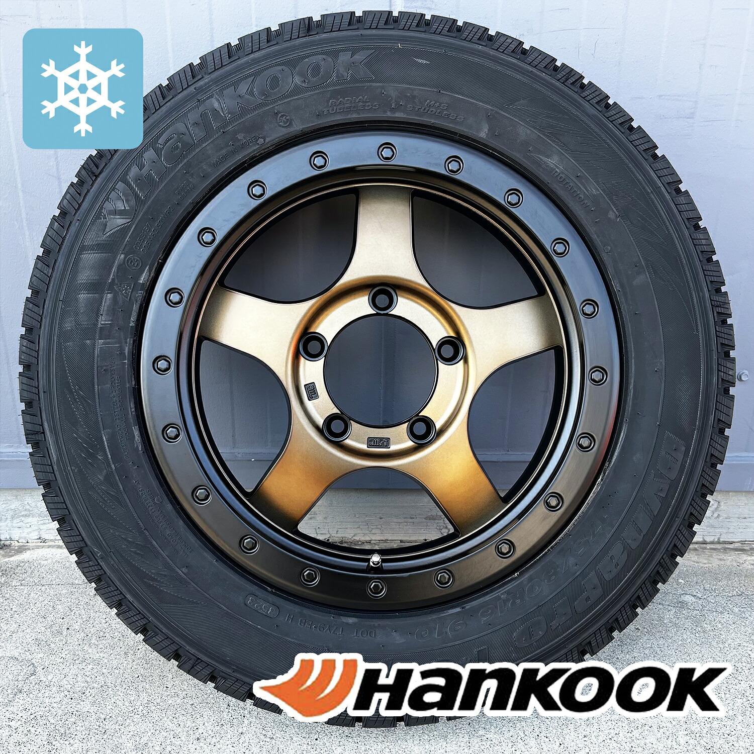 ジムニー スタッドレスセット JB64W JB23 JB22 JA12 JA11 ハンコック dynapro i*cept rw08 175/80R16 タイヤホイールセット 16インチ １台分 Bounty Collection BDX05 4本セット