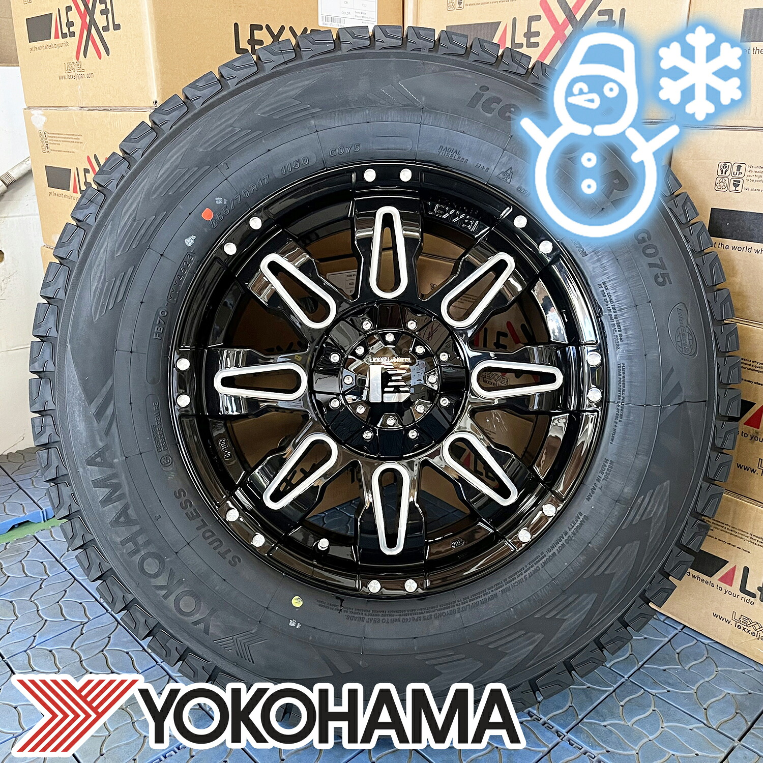 スタッドレス【トヨタ】ランドクルーザー プラド タイヤホイールセット 17インチ レクセル Balano バレーノ YOKOHAMA ヨコハマ アイスガード SUV G075 265/70R17