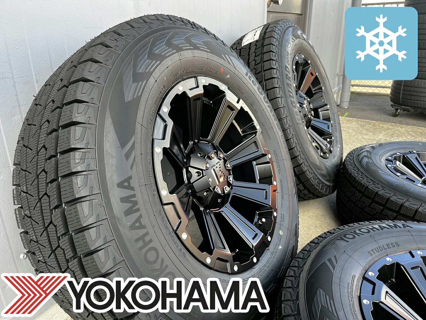 国産スタッドレス【サーフ】DeathRock ヨコハマ アイスガード G075 265/70R17 タイヤホイール 17インチ 4本|Auto Craft WAT