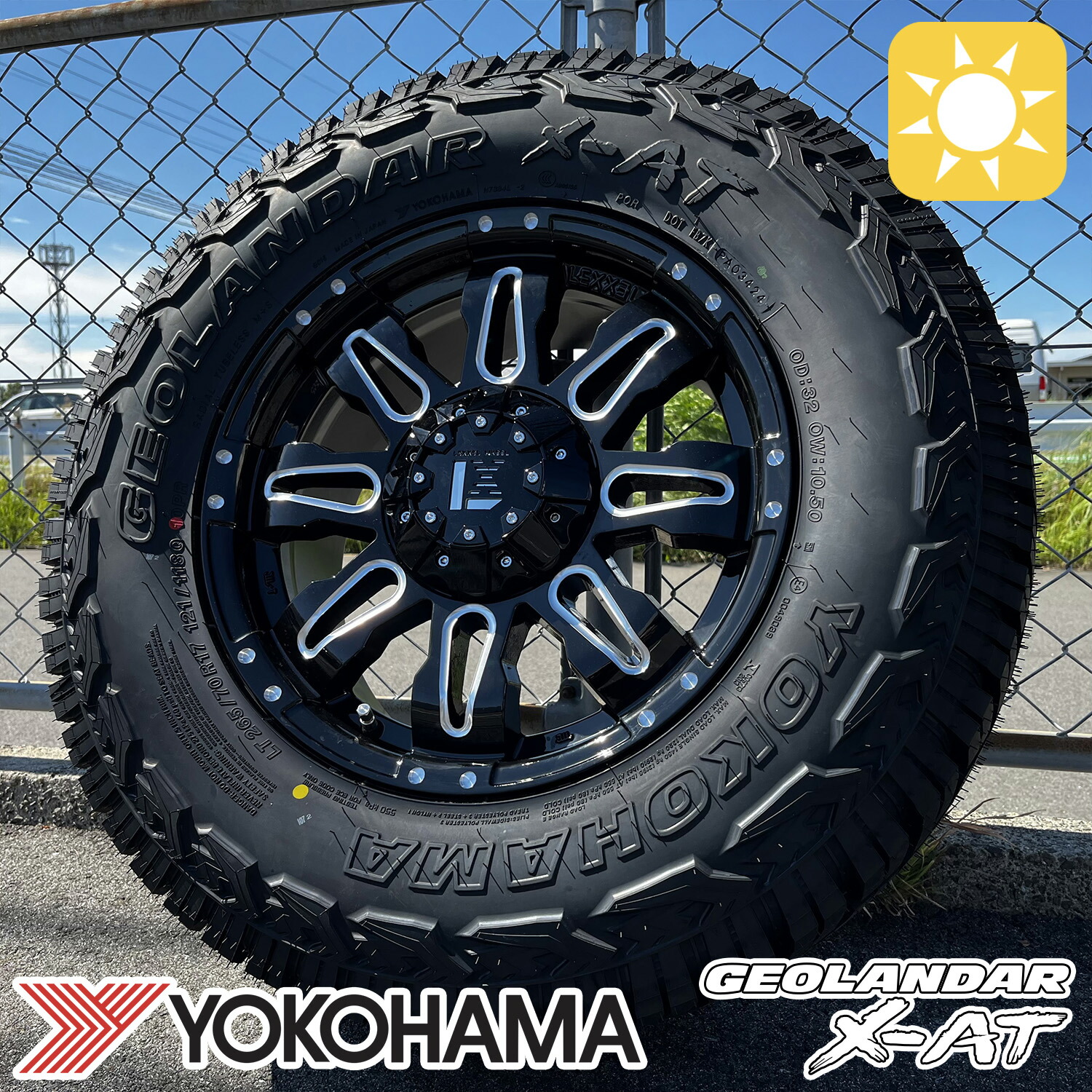【新品4本セット】ランクル300/ランクル250 17インチ LEXXEL Balano バレーノ ヨコハマ ジオランダー X-AT G016 265/70R17 タイヤホイールセット