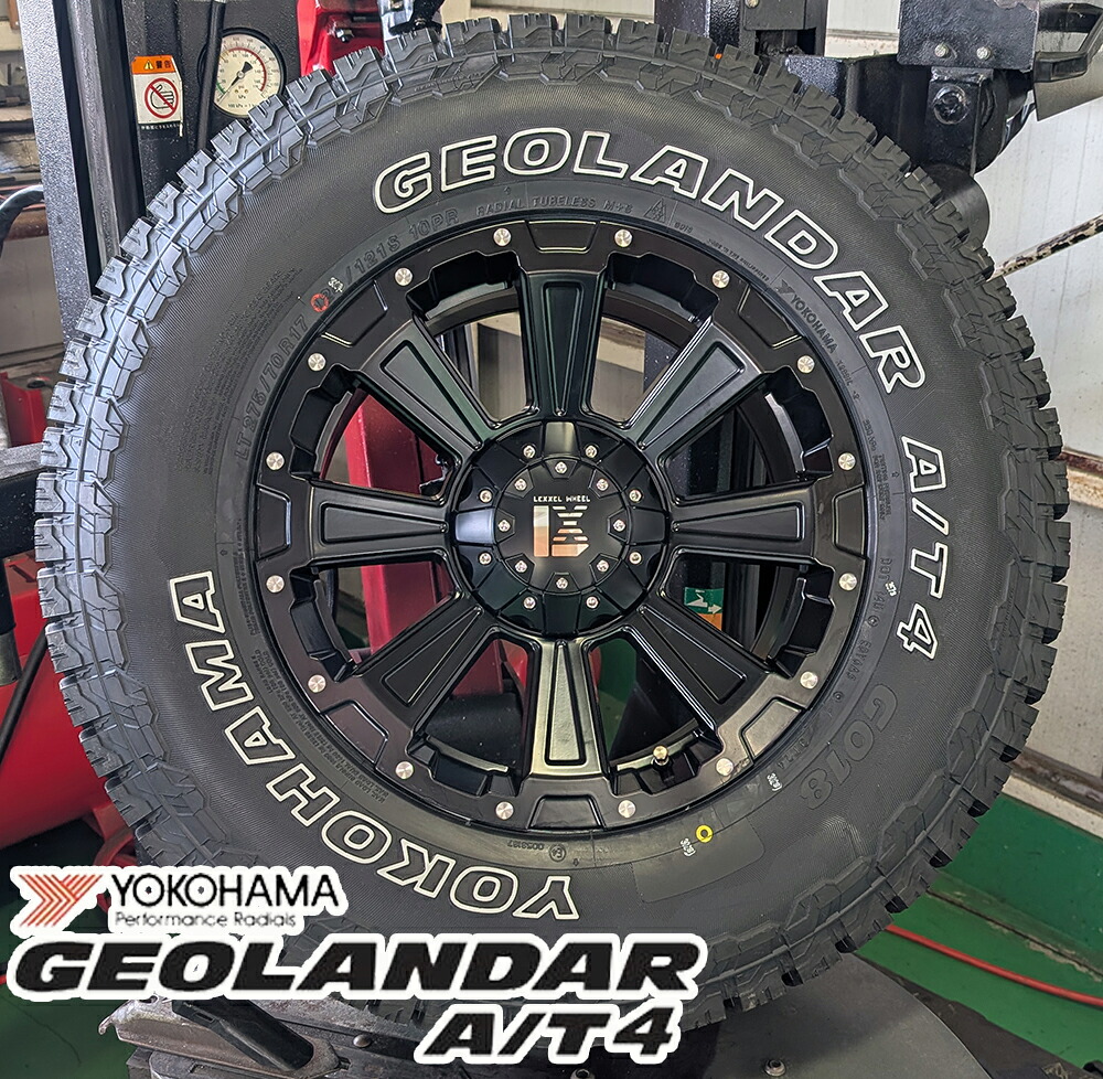 ハイラックス プラド トライトン パジェロ 17インチ LEXXEL DeathRock ヨコハマ ジオランダー AT4 G018 265/65R17 265/70R17 275/70R17 285/70R17 295/70R17 タイヤホイールセット 新品 4本セット 1台分