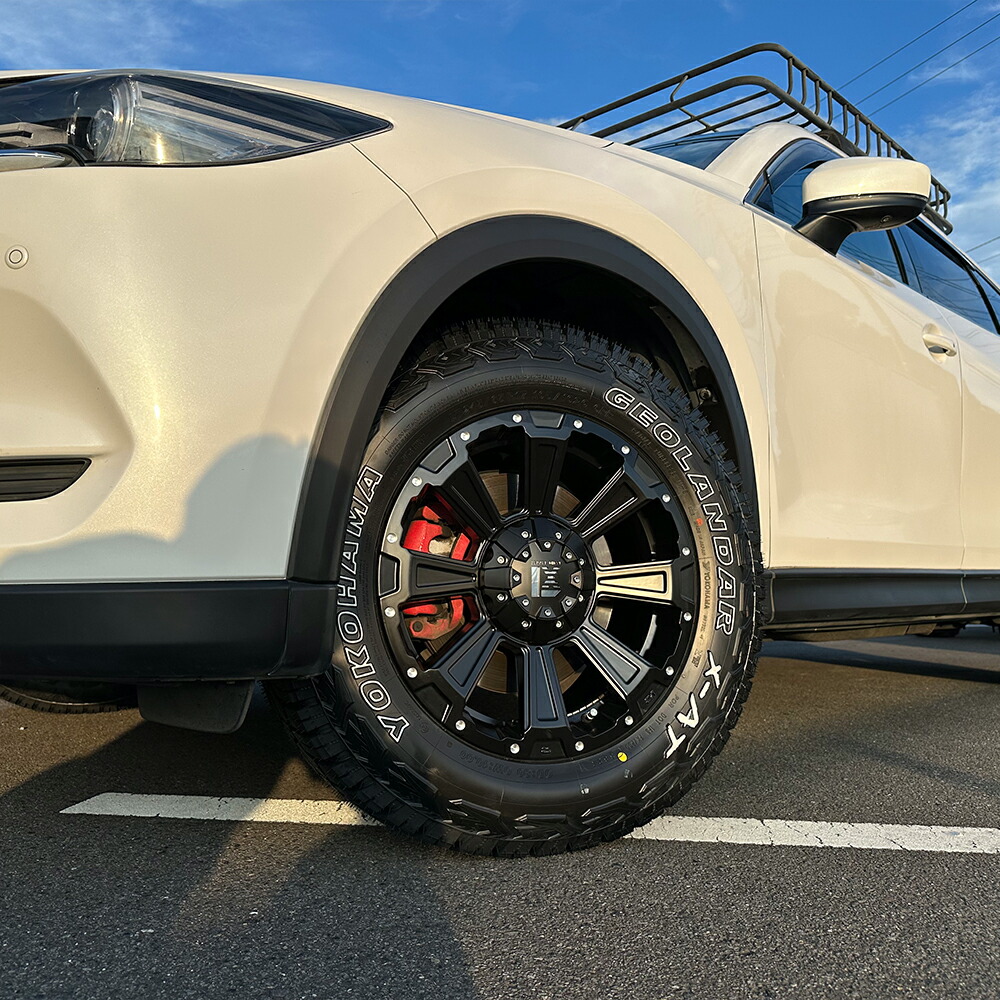 CX-8 CX-5 17インチ タイヤホイールセット 4本セット 1台分 ヨコハマ ジオランダー X-AT 245/65R17 ホワイトレター DeathRock|Auto Craft WAT