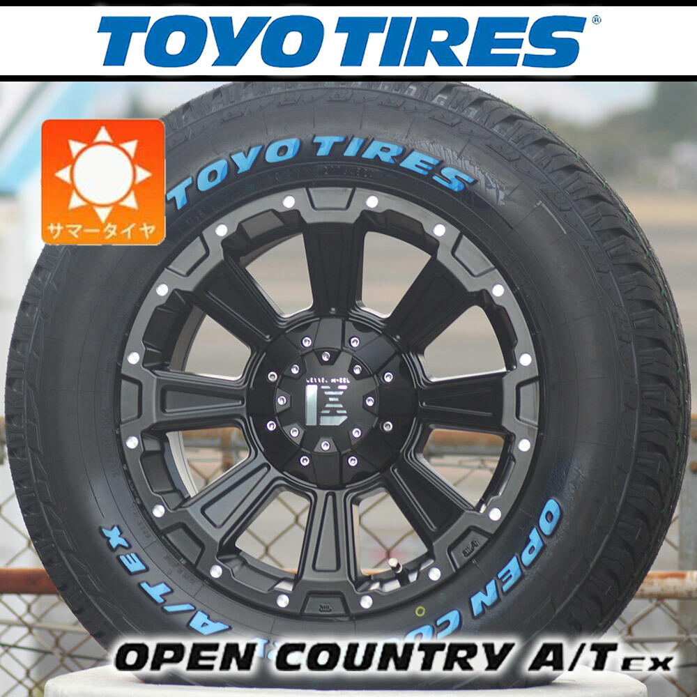 【車種】デリカ D5 デリカD5 RAV4 エクストレイル | 新品 サマータイヤ TOYO OPENCOUNTRY AT ex 215/70R16 タイヤホイール 4本セット LEXXEL DeathRock タイヤホイールセット ホワイトレター