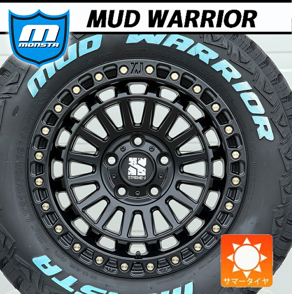 デリカ D5 RAV4 CX5 エクストレイル| 新品 タイヤホイール 16インチ モンスタ マッドウォーリア MONSTA MUD WARRIOR 215/70R16 235/70R16 ホワイトレター タイヤホイール4本セット エクストリームJ XJ08|Auto Craft WAT