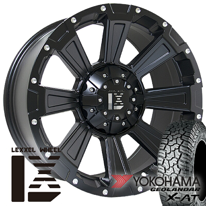 ハイエース 200系 タイヤホイールセット YOKOHAMA GEOLANDAR X-AT ホワイトレター 215/65R16 109/107 Q 車検対応 バン規格適合 16インチ LEXXEL DeathRock 4本セット 1台分｜Auto Craft WAT