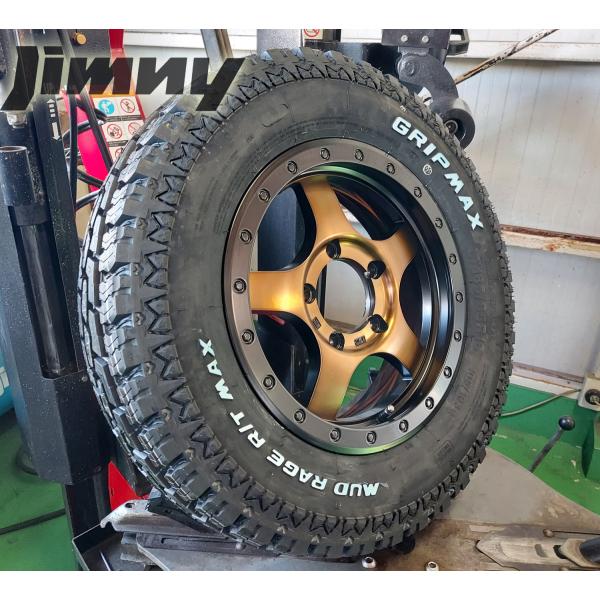 ジムニー JB23 JB64 JA11 JA12 JA22 タイヤホイール 16インチ GripMax MUD RAGE RT MAX 175/80R16 ホワイトレター 4本セット