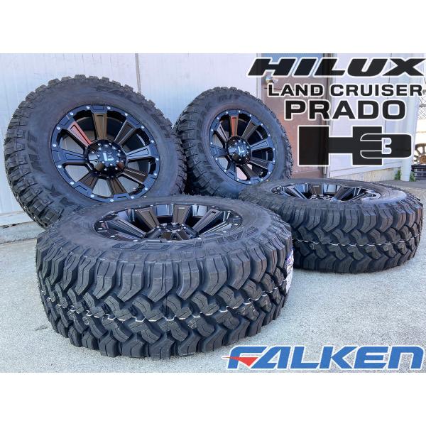 プラド ハイラックス サーフ FJ サバーバン タホ Ｈ3 ファルケン WILDPEAK M/T01 265/70R17 タイヤホイール 新品4本セット 17インチ DeathRock｜Auto Craft WAT