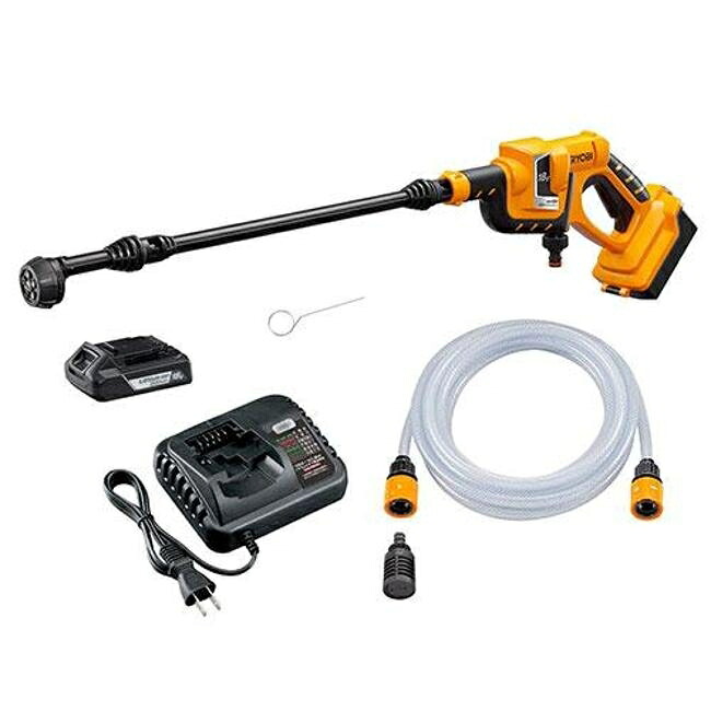 キョウセラ 高圧洗浄機 BPW-1800L1 電池パック・充電器 付属 充電式ポータブルウォッシャー 668250A [KYOCERA リョービ RYOBI 家庭用洗浄機 掃除 清掃] 洗車 車 高圧 掃除 清掃｜アサヒデンキ　店